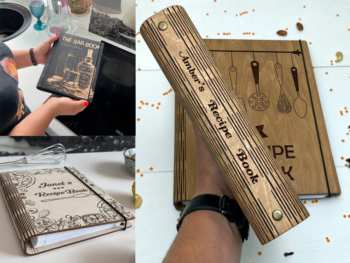 Recipe book with custom engraving