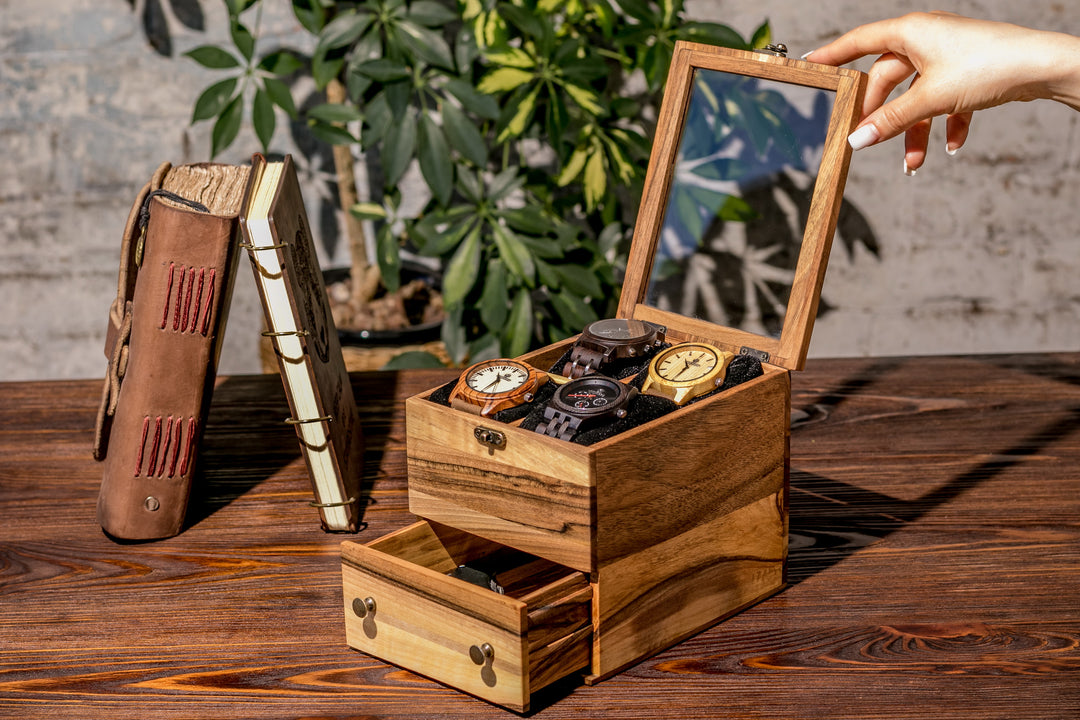 Watch box with accessory drawer - 4 Watches photo №2