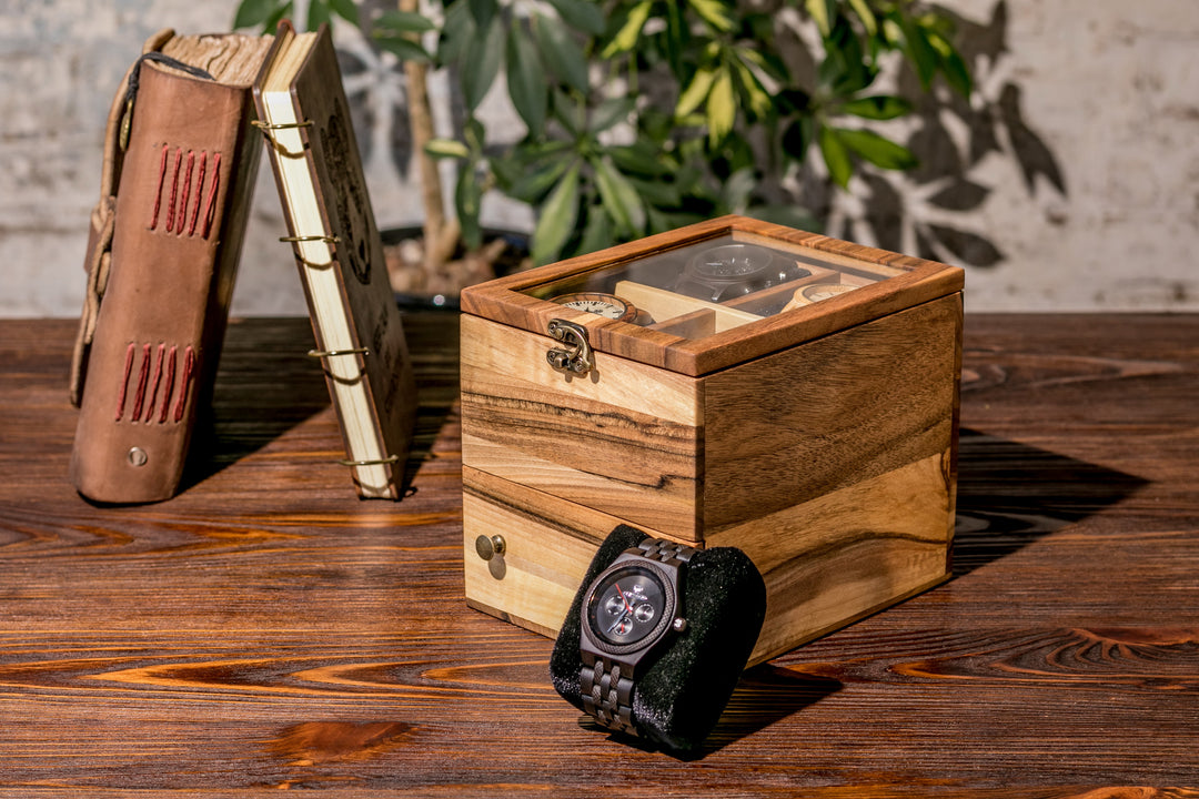 Watch box with accessory drawer - 4 Watches photo №5