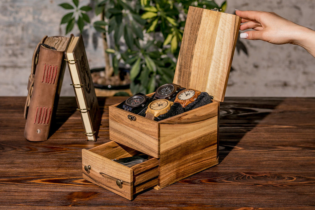 Watch box with accessory drawer - 4 Watches photo
