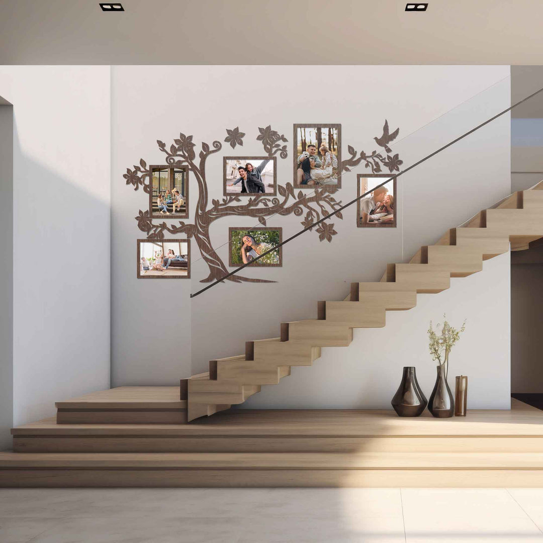 Rustic Wooden Family Tree Wall Décor photo №9
