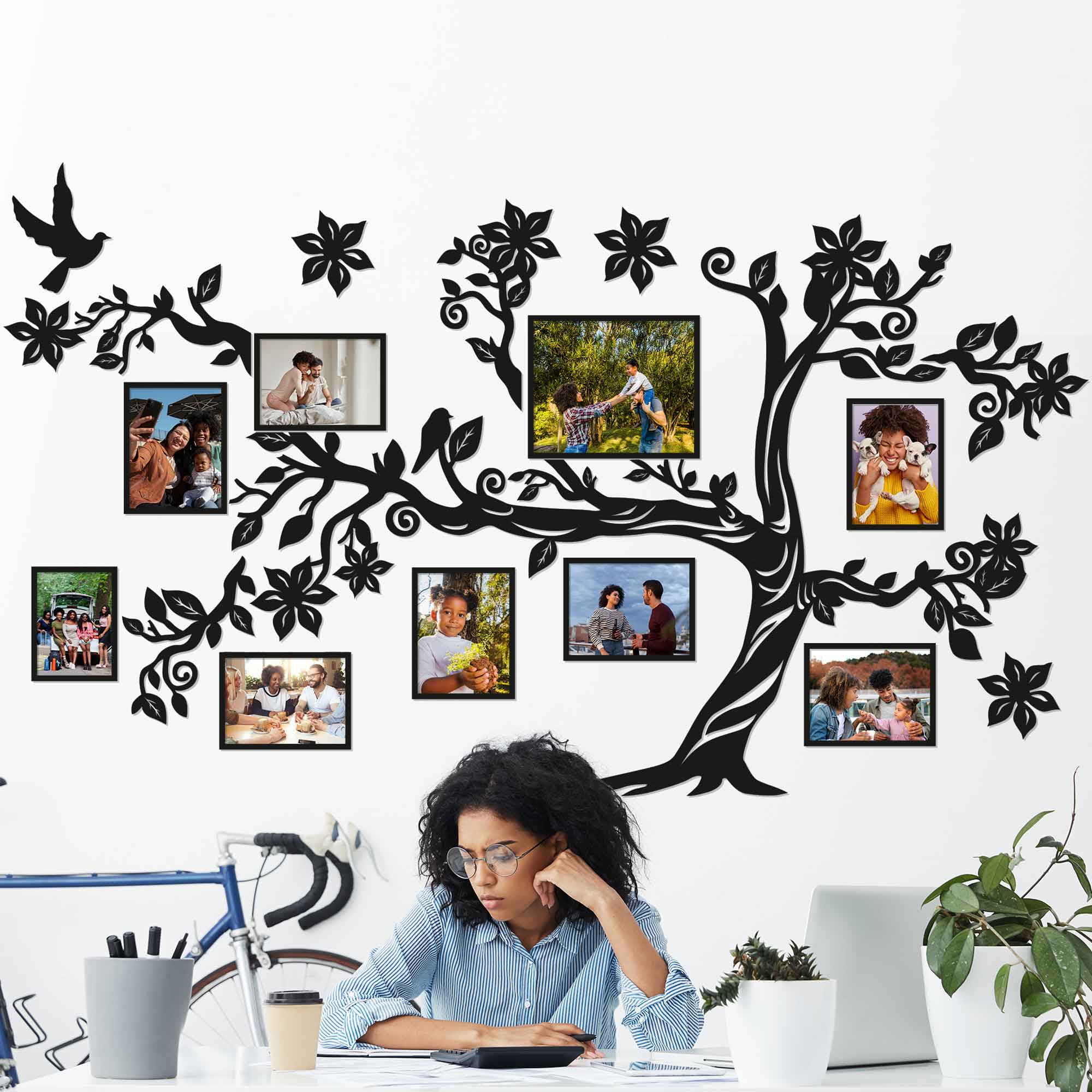 Large Wooden Family Tree with Photo Frames – skinwoodukraine