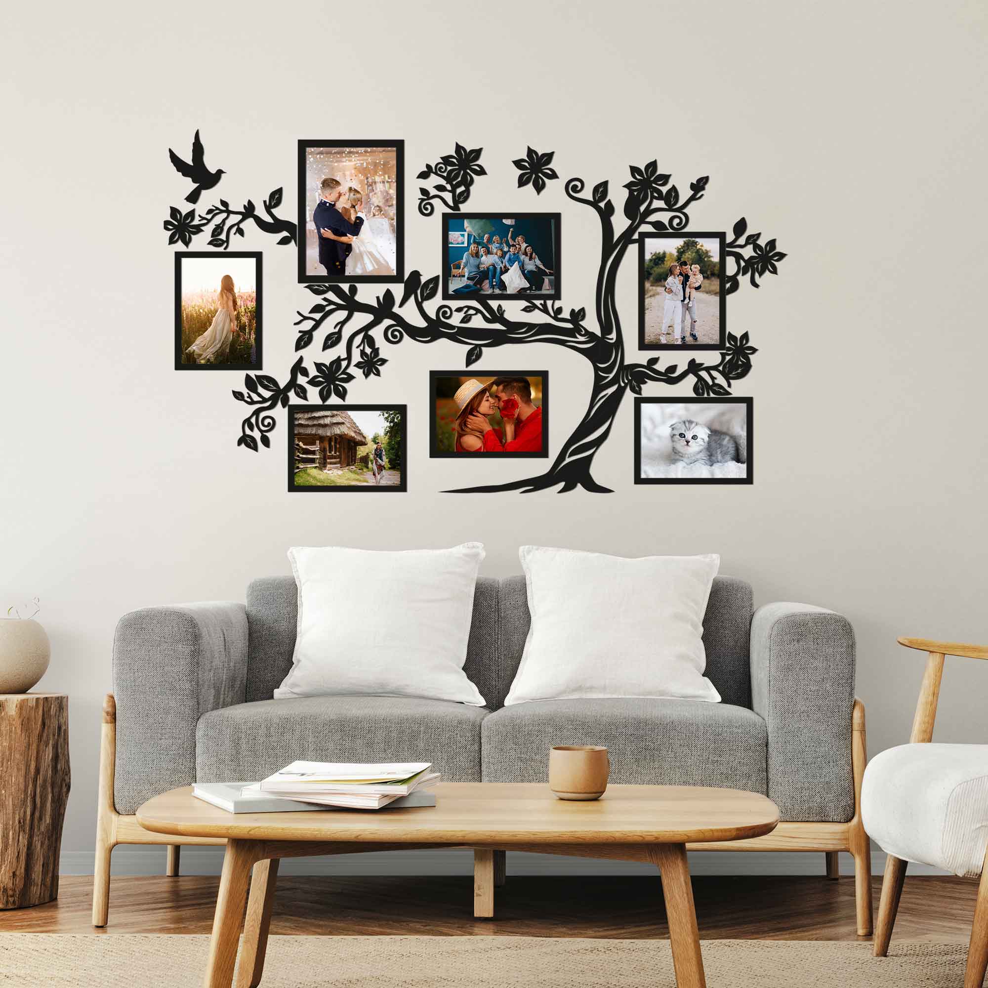 Rustic Wooden Family Tree Wall Décor