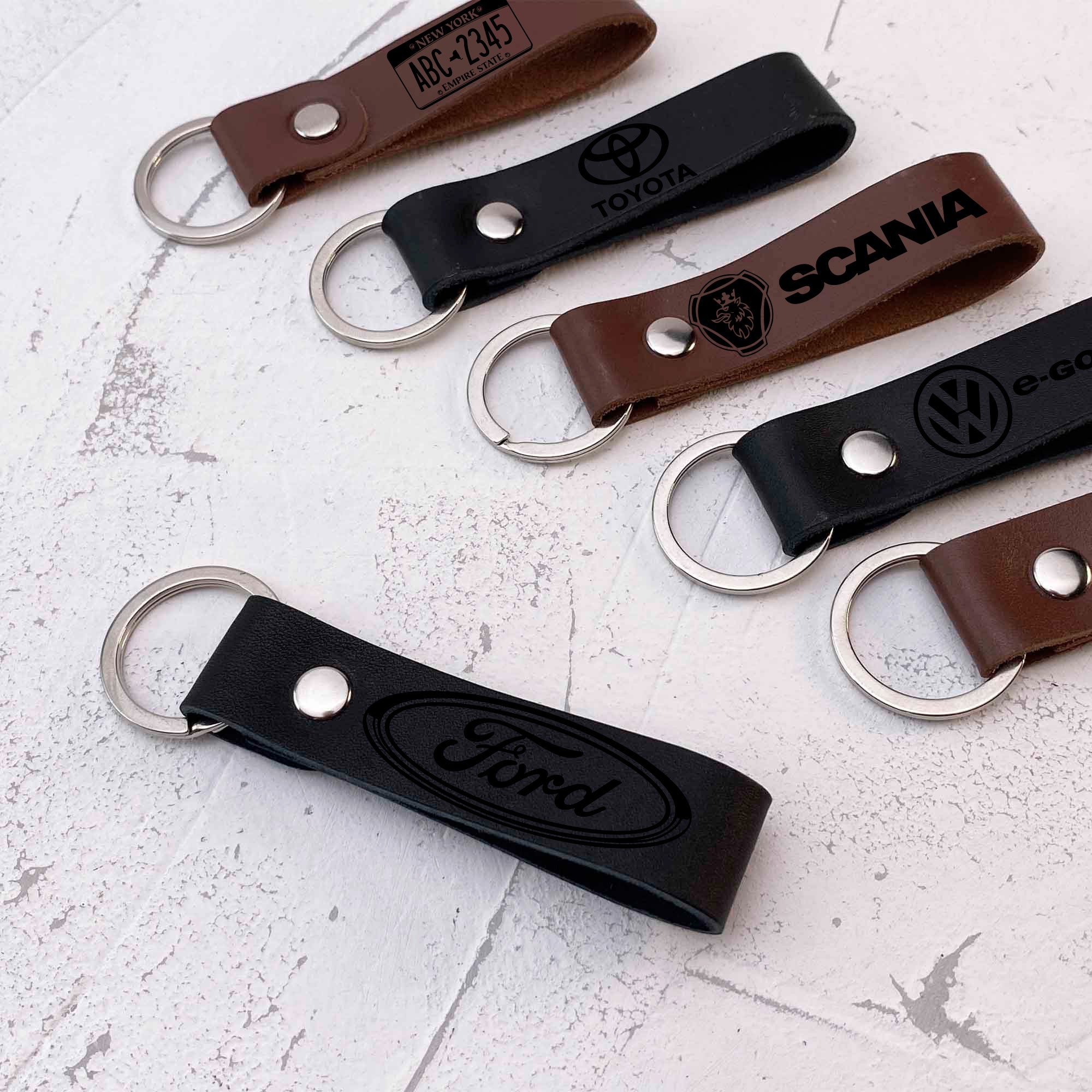 Custom car leather keychain
