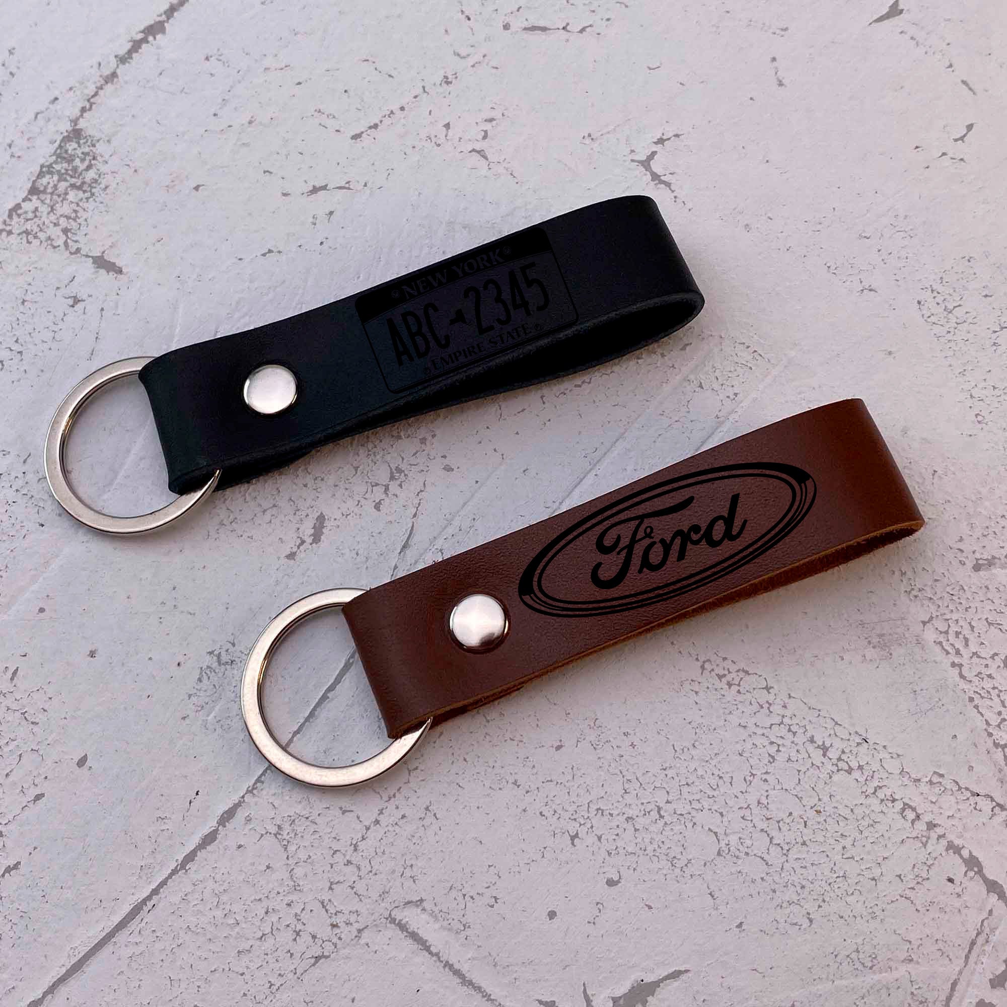 Custom car leather keychain