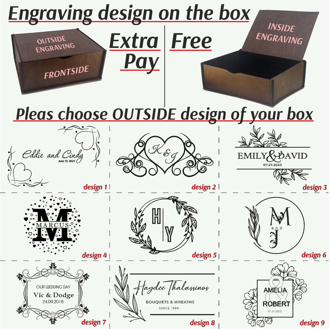 Wooden memory box Engraving Name photo №11