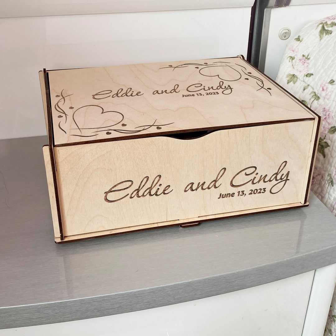 Wooden memory box Engraving Name photo №3