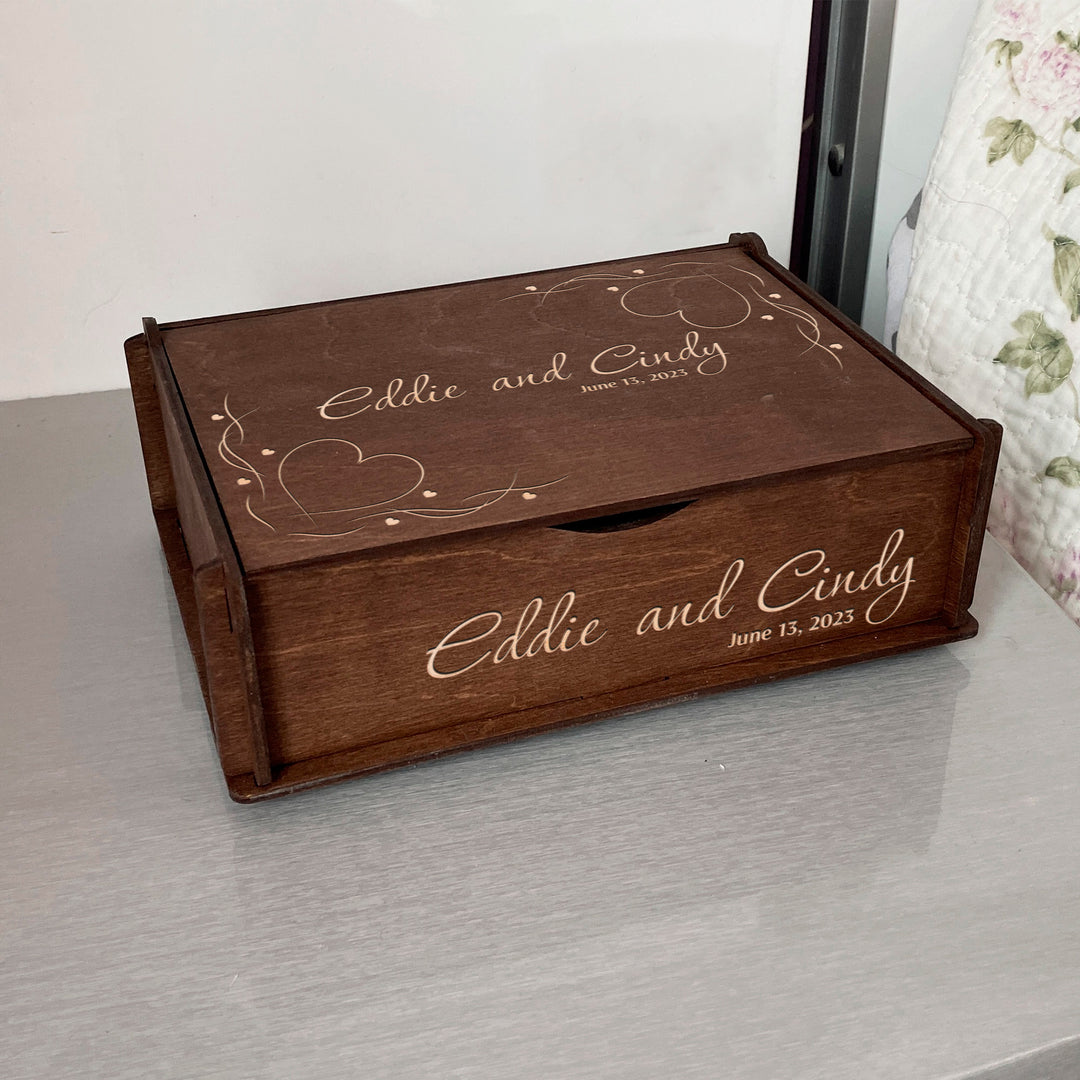 Wooden memory box Engraving Name photo №4