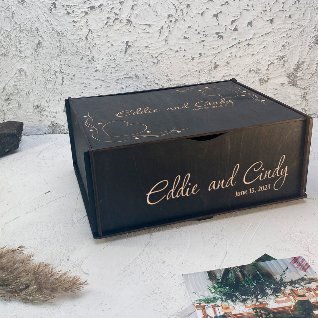 Wooden memory box Engraving Name photo №5