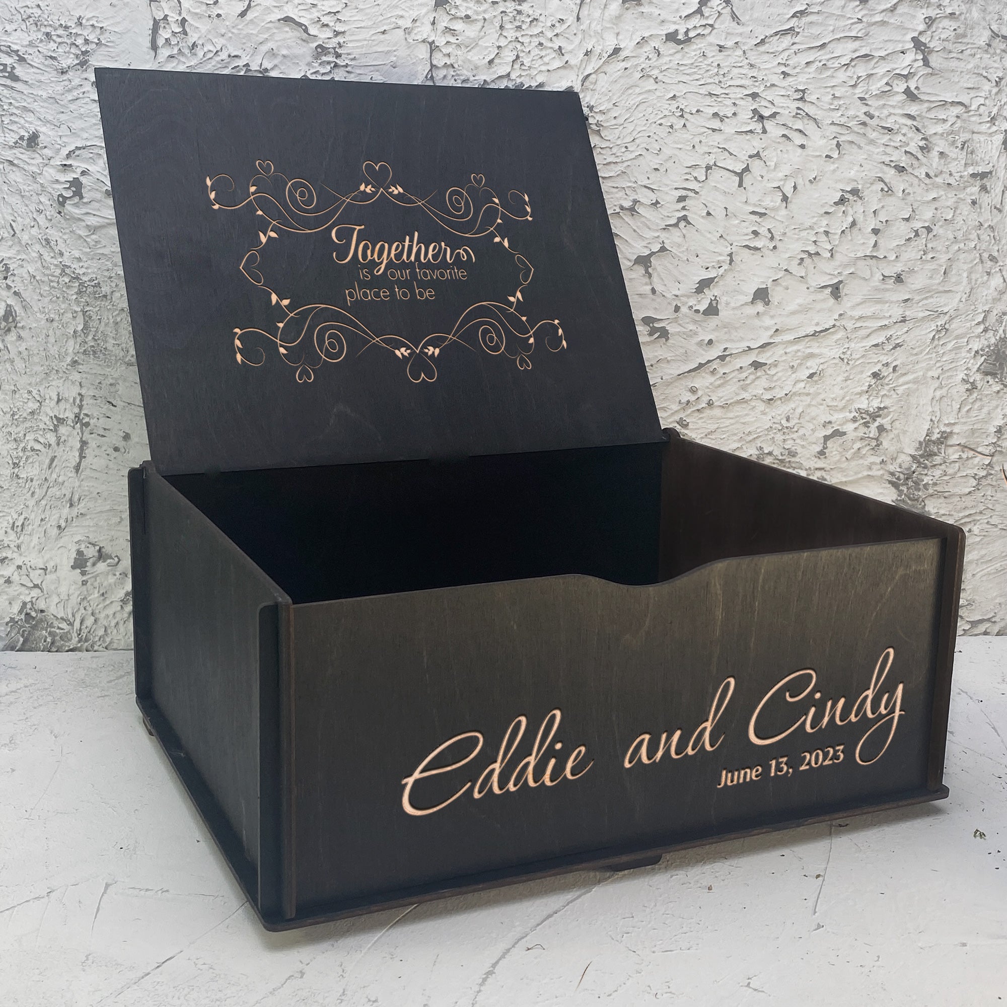 Wooden memory box Engraving Name
