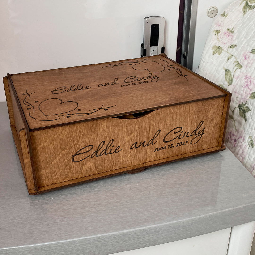 Wooden memory box Engraving Name photo №2