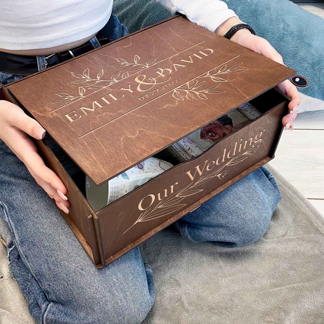 Wooden memory box Engraving Our Wedding photo №2