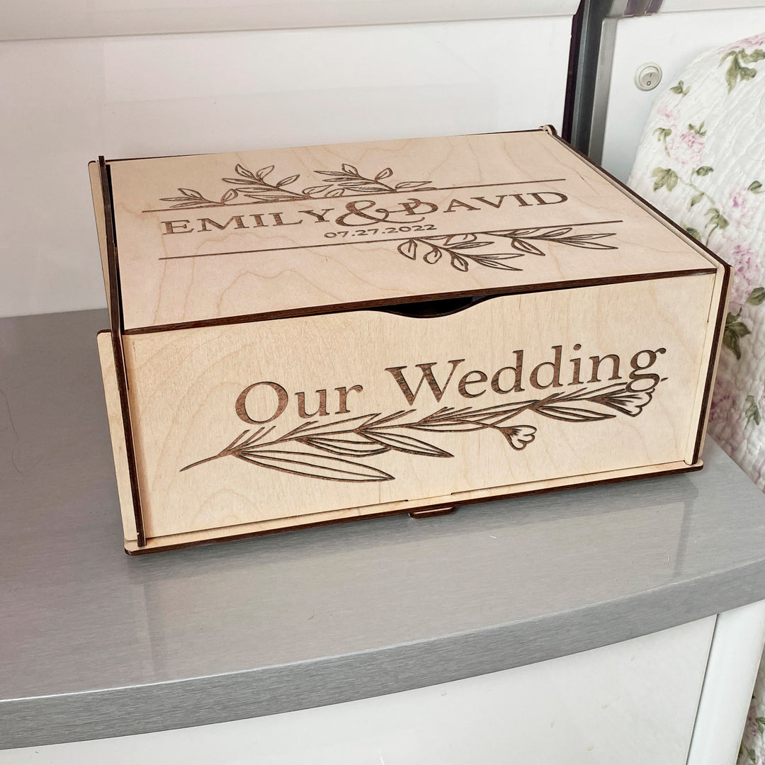 Wooden memory box Engraving Our Wedding photo №5