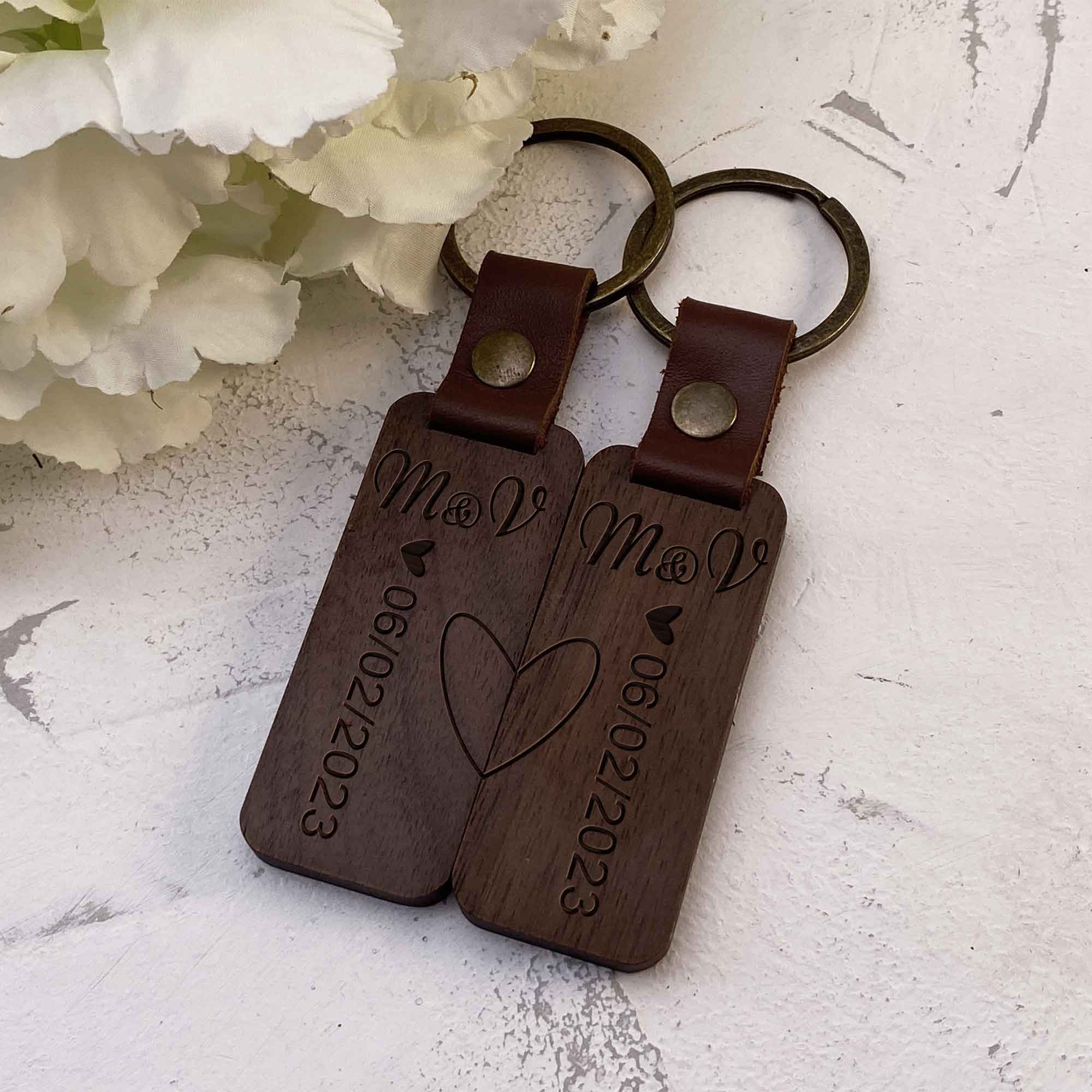 Personalized wooden keychain