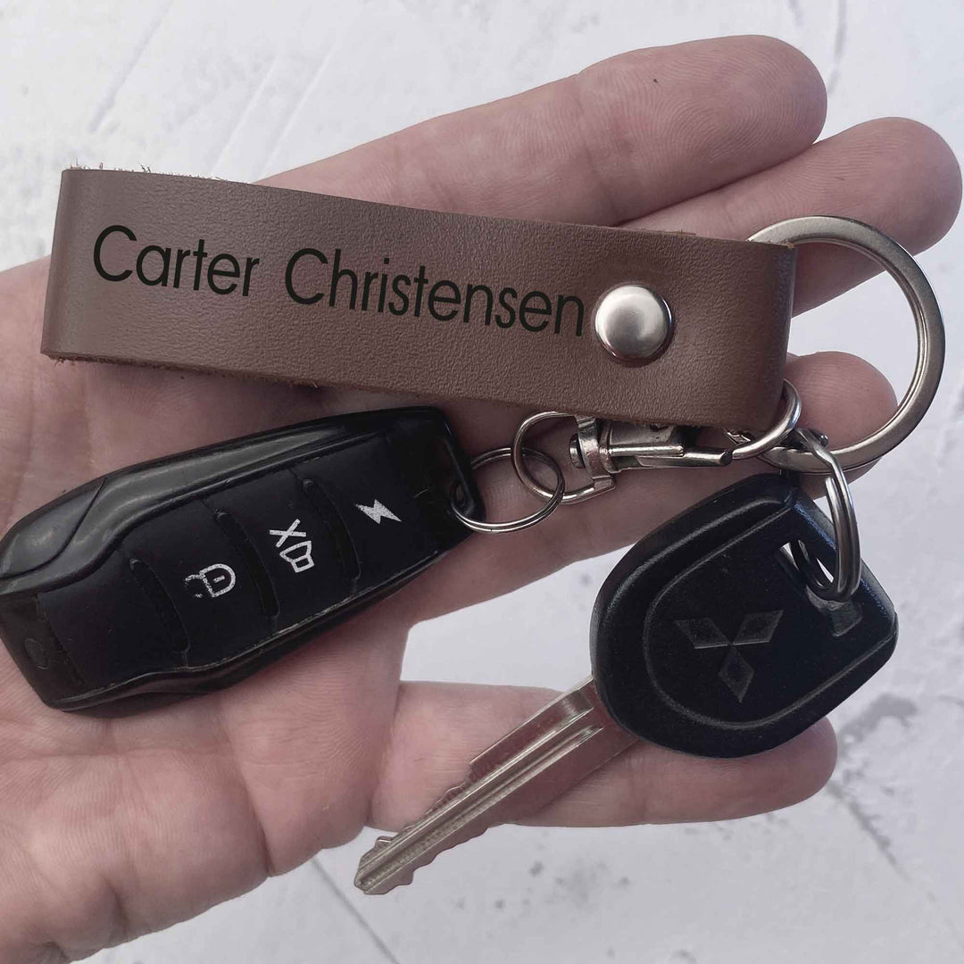 Personalized Leather Keychain photo №5