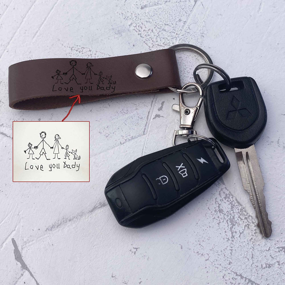 Personalized Leather Keychain photo №6
