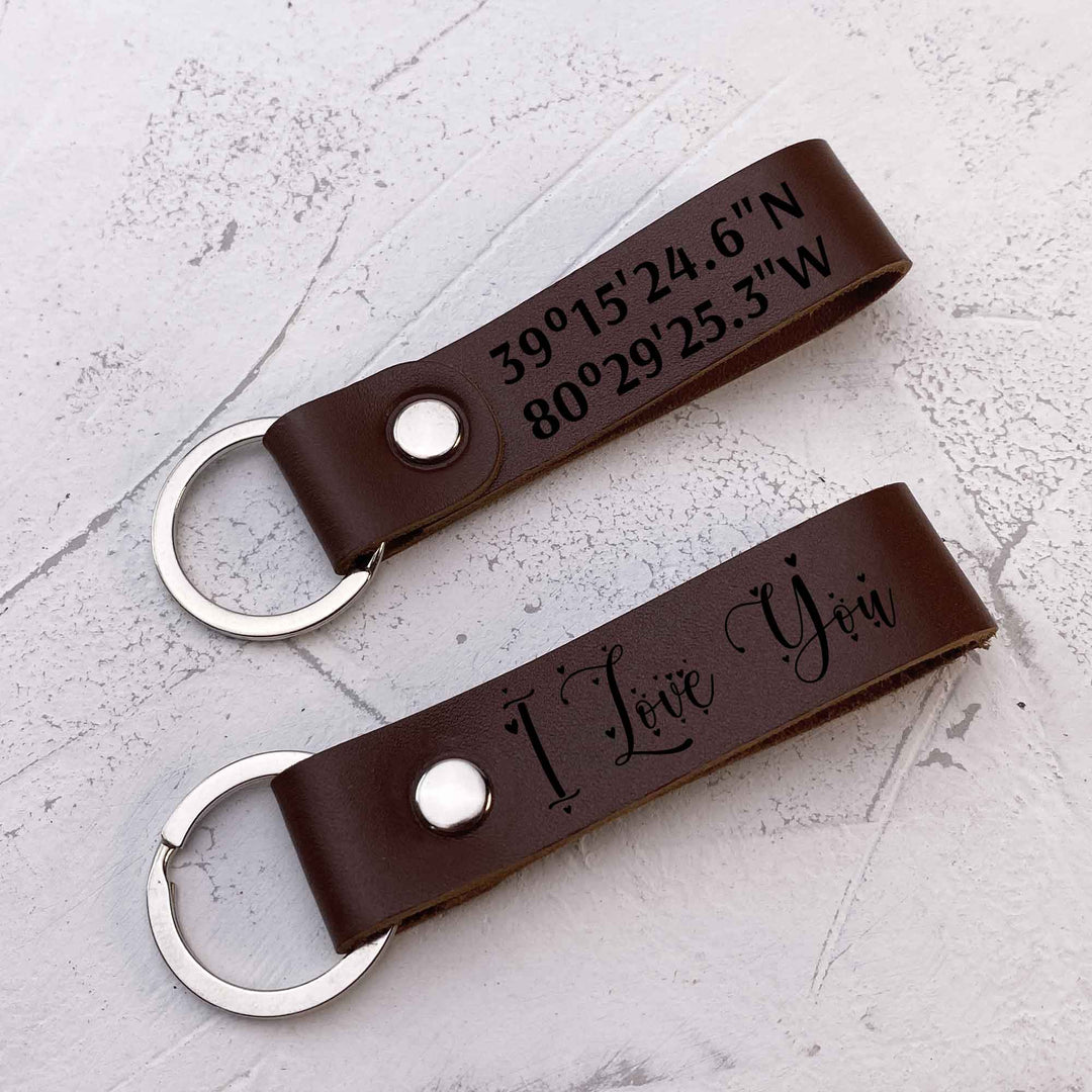 Personalized Leather Keychain photo