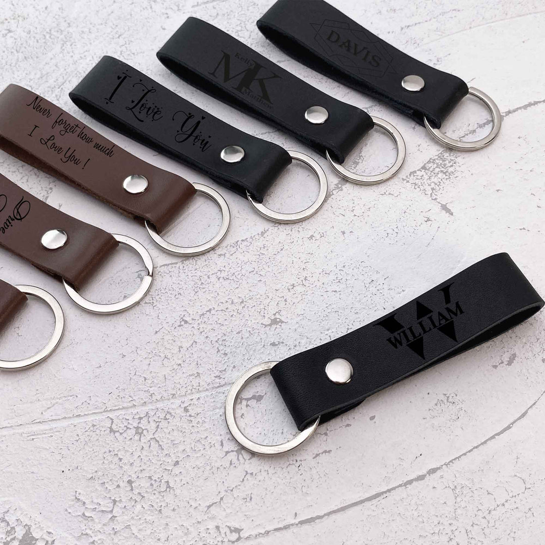 Personalized Leather Keychain photo №2