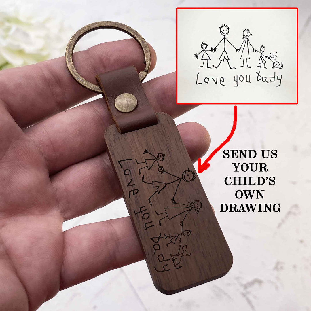Personalized wooden keychain photo