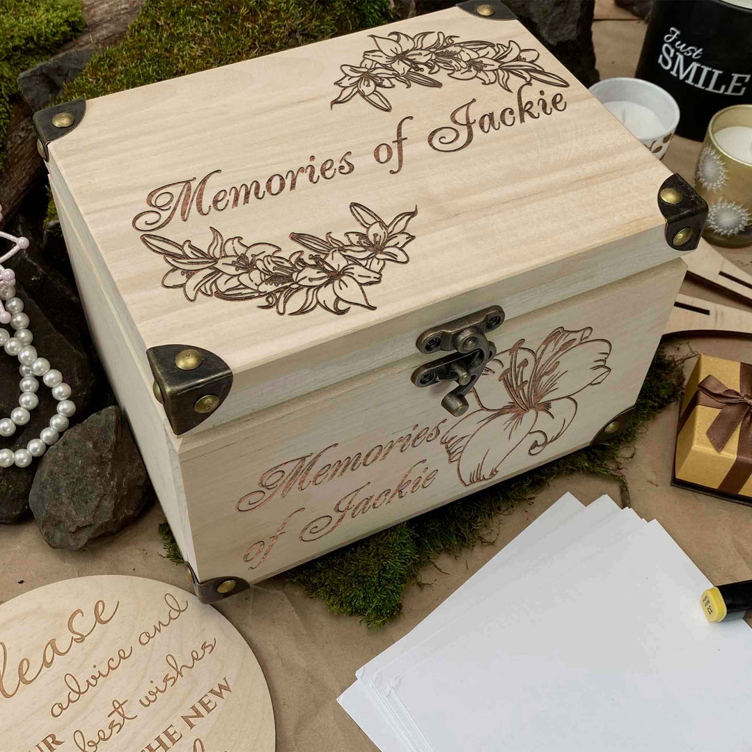 Wooden memories wedding box photo