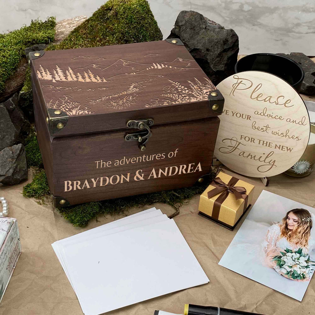 Wooden Memories Box Engraving Mountain photo №10