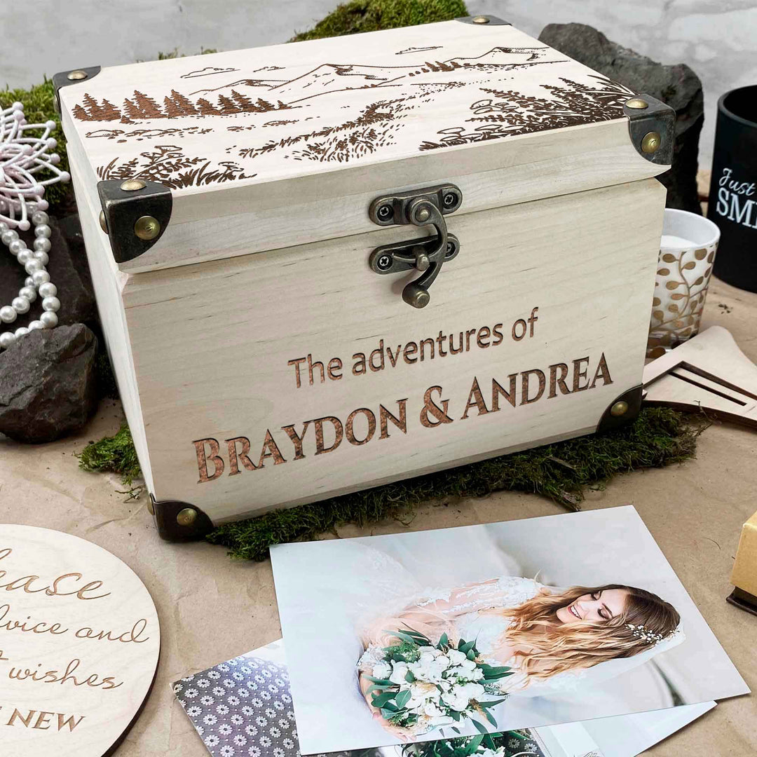 Wooden Memories Box Engraving Mountain photo №3