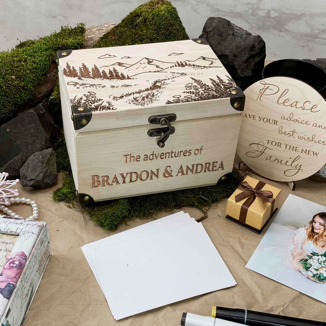 Wooden Memories Box Engraving Mountain photo №4