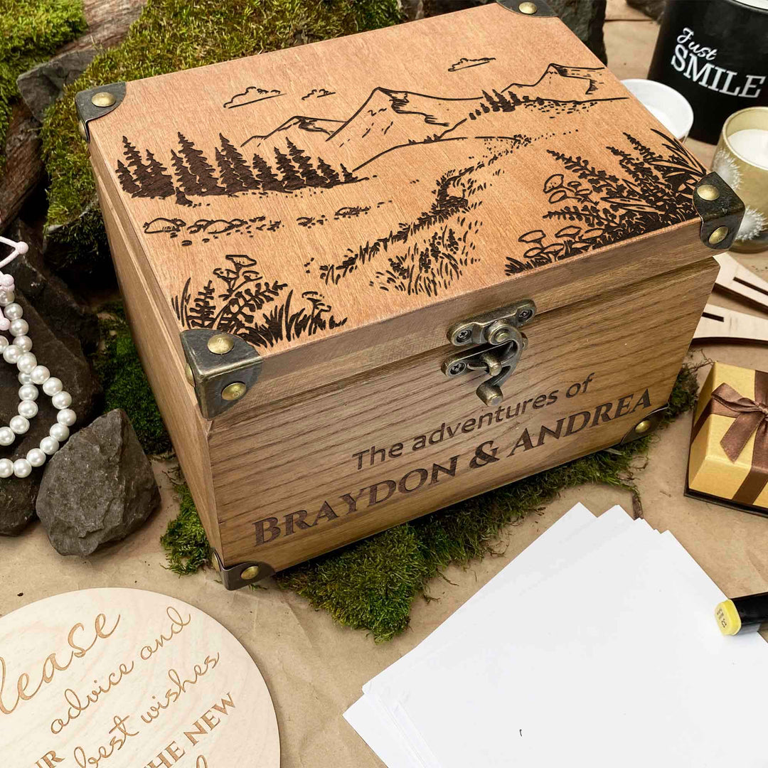 Wooden Memories Box Engraving Mountain photo №6