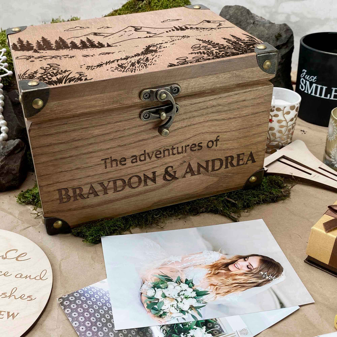 Wooden Memories Box Engraving Mountain photo №8