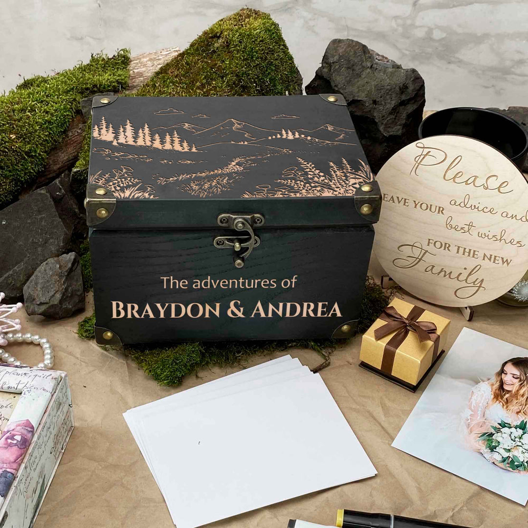 Wooden Memories Box Engraving Mountain photo №9