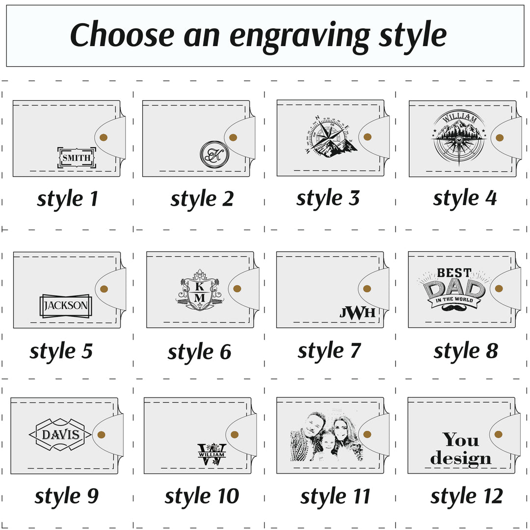 Personalized Leather wallet Inicials Engraved photo №24