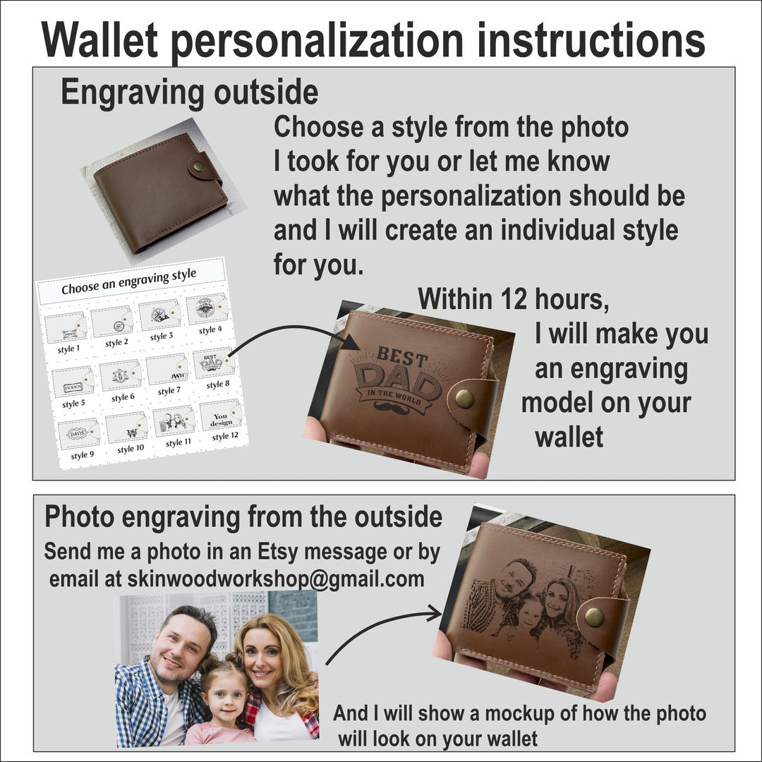 Personalized Leather wallet photo №8