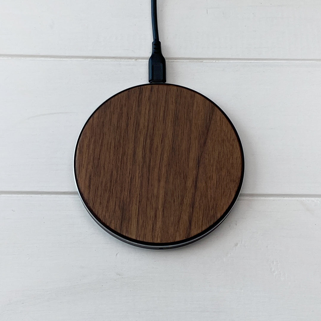 Wireless Fast Charger Black (Wood Walnut) photo №6