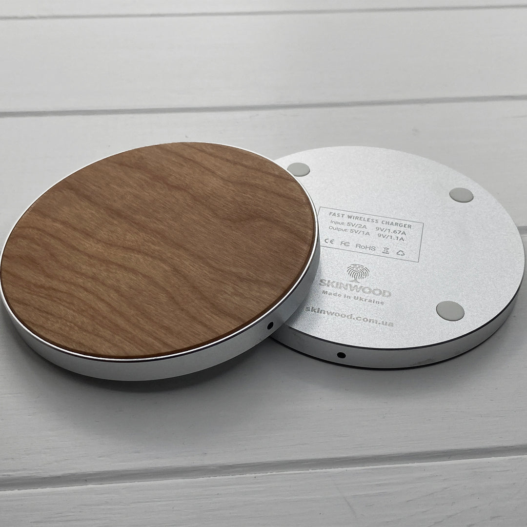 Wireless Fast Charger White (Cherry Wood) photo №6