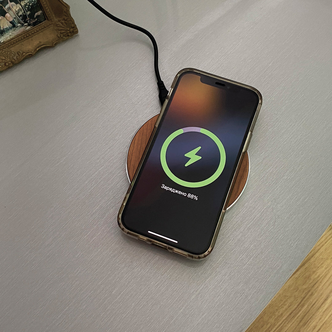 Wireless Fast Charger White (Cherry Wood) photo №5