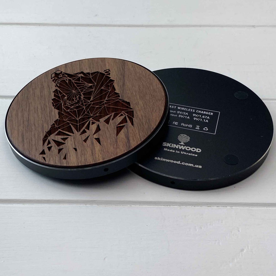 Wireless Fast Charger engraving Bear photo №7