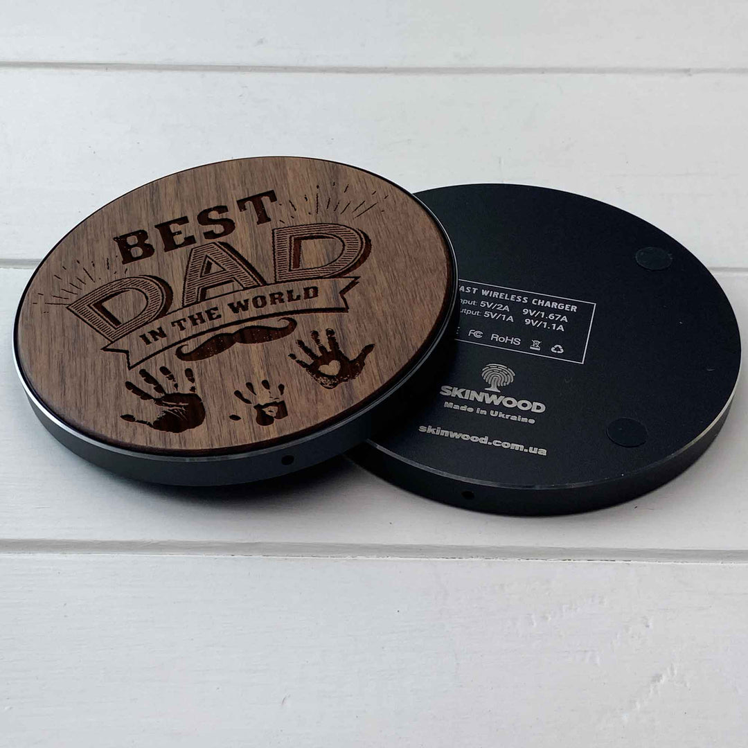 Wireless Fast Charger engraving Dad photo №7