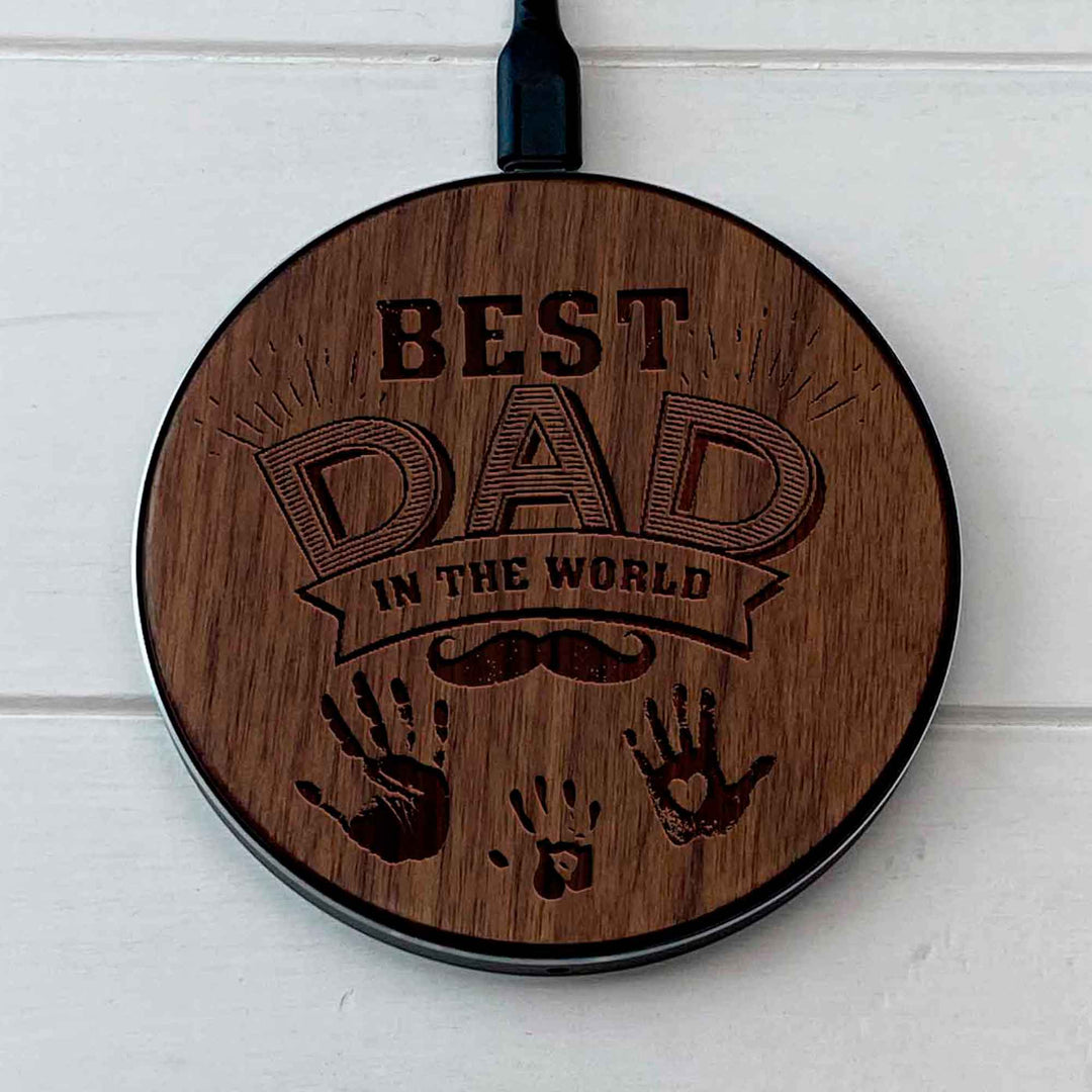 Wireless Fast Charger engraving Dad photo №5