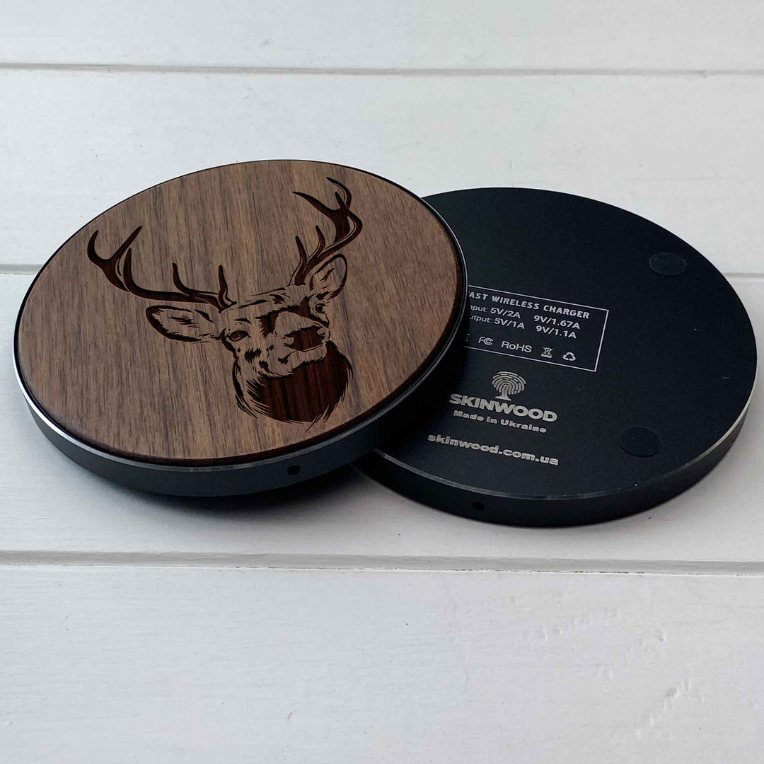 Wireless Fast Charger engraving Deer photo №7