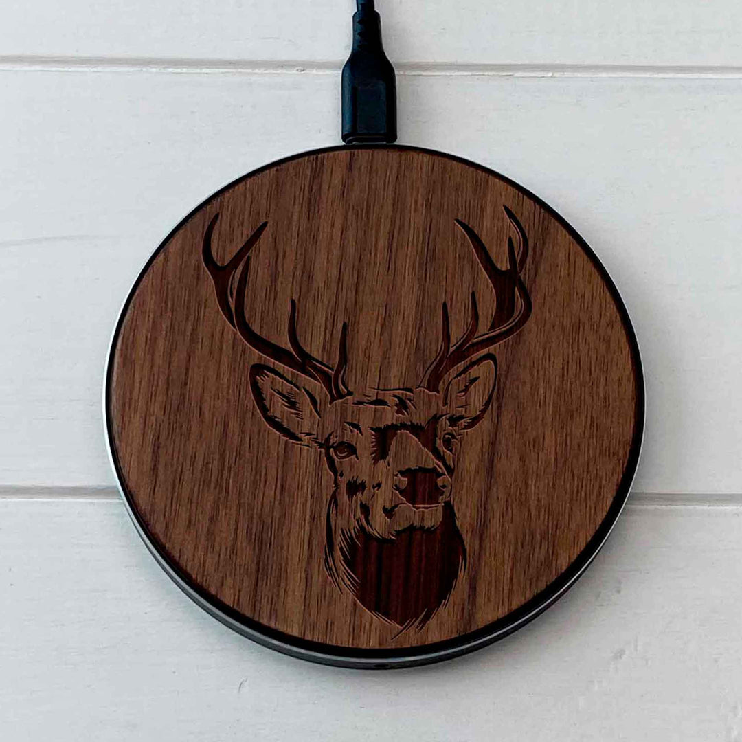 Wireless Fast Charger engraving Deer photo №5