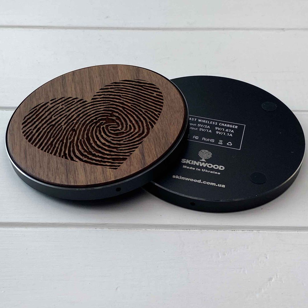Wireless Fast Charger engraving Heart2 photo №8