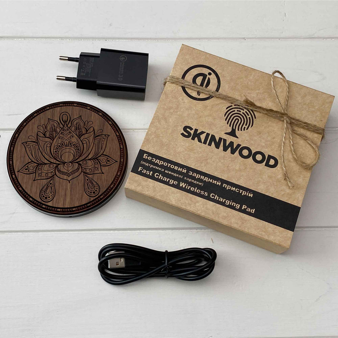 Wireless Fast Charger engraving Mandala photo №10