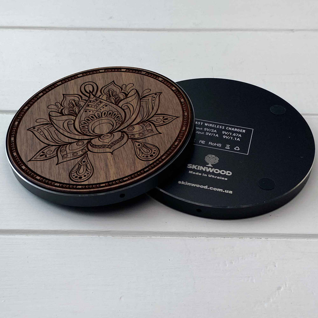 Wireless Fast Charger engraving Mandala photo №8