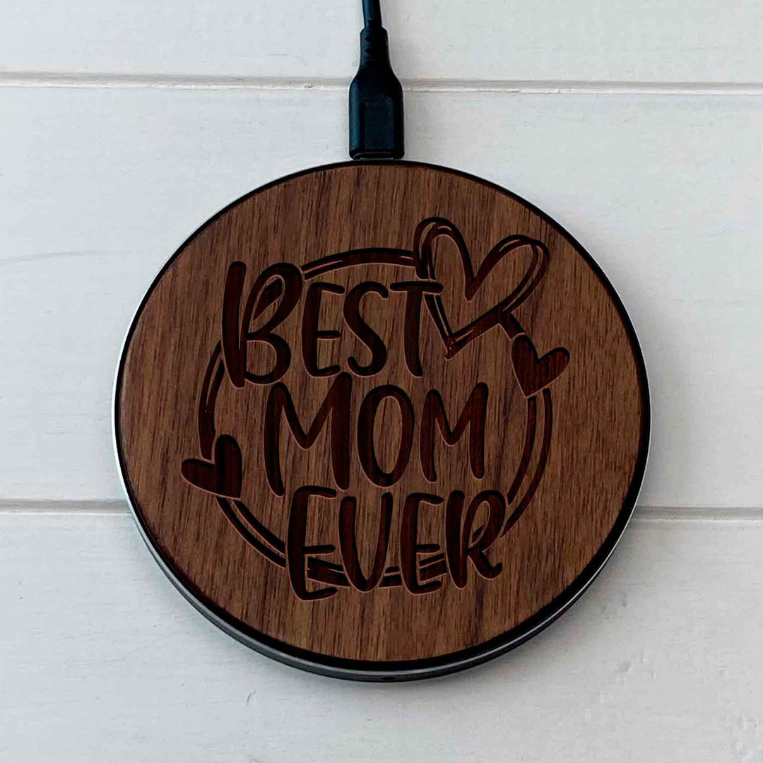 Wireless Fast Charger engraving Mom photo №2