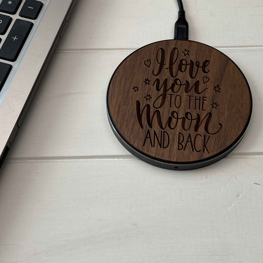 Wireless Fast Charger engraving Moon photo №4