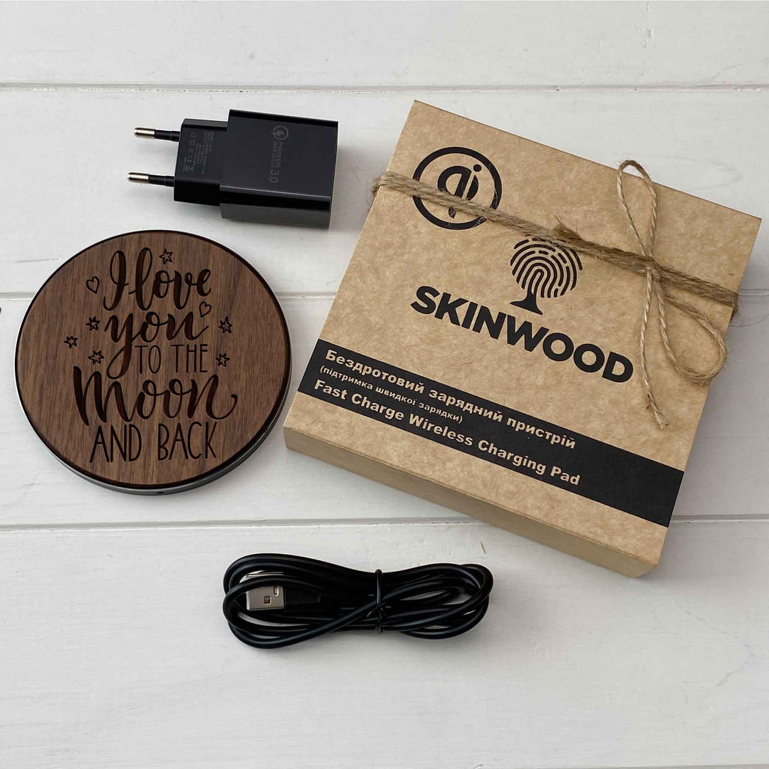 Wireless Fast Charger engraving Moon photo №10