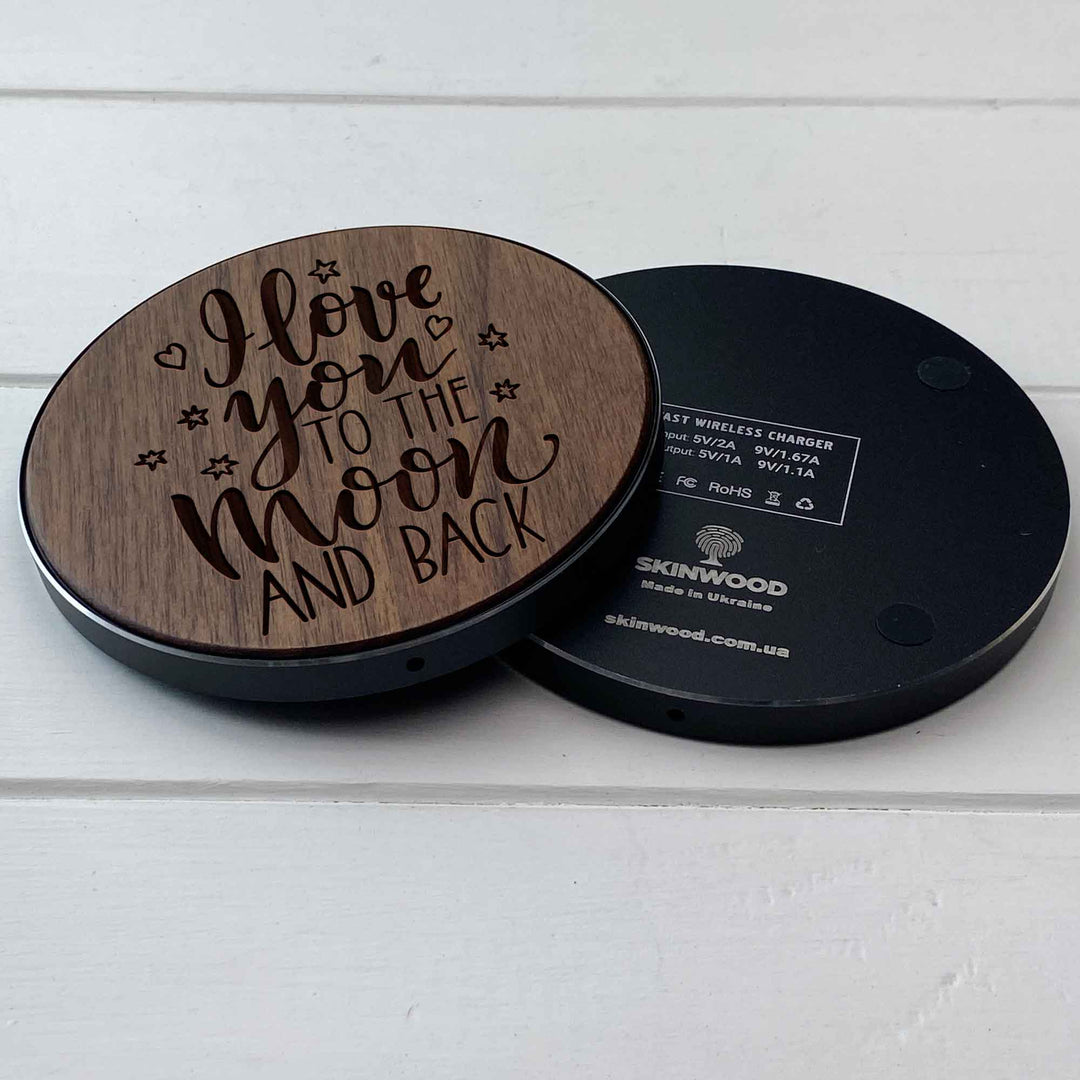 Wireless Fast Charger engraving Moon photo №8