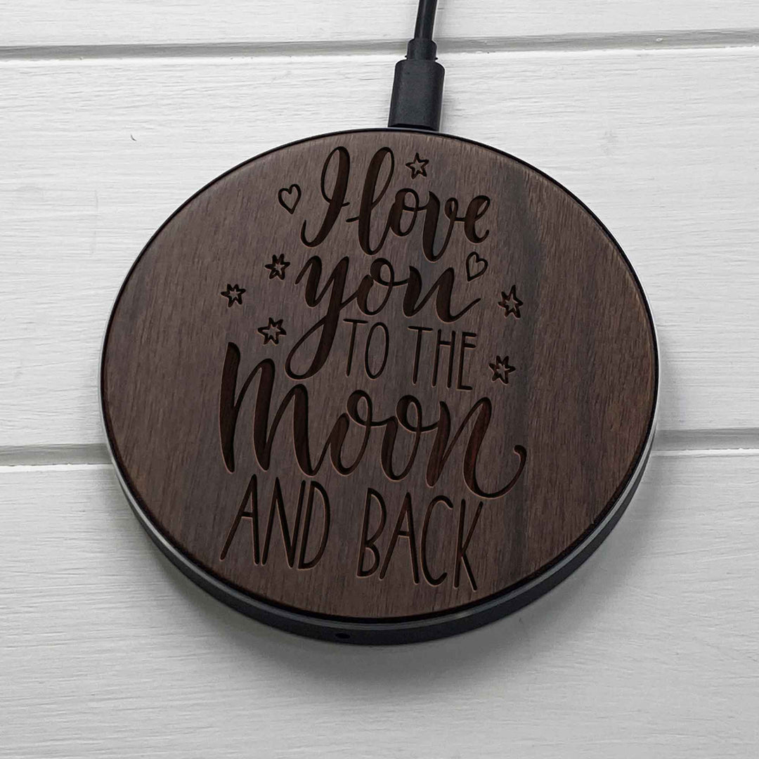 Wireless Fast Charger engraving Moon photo №6