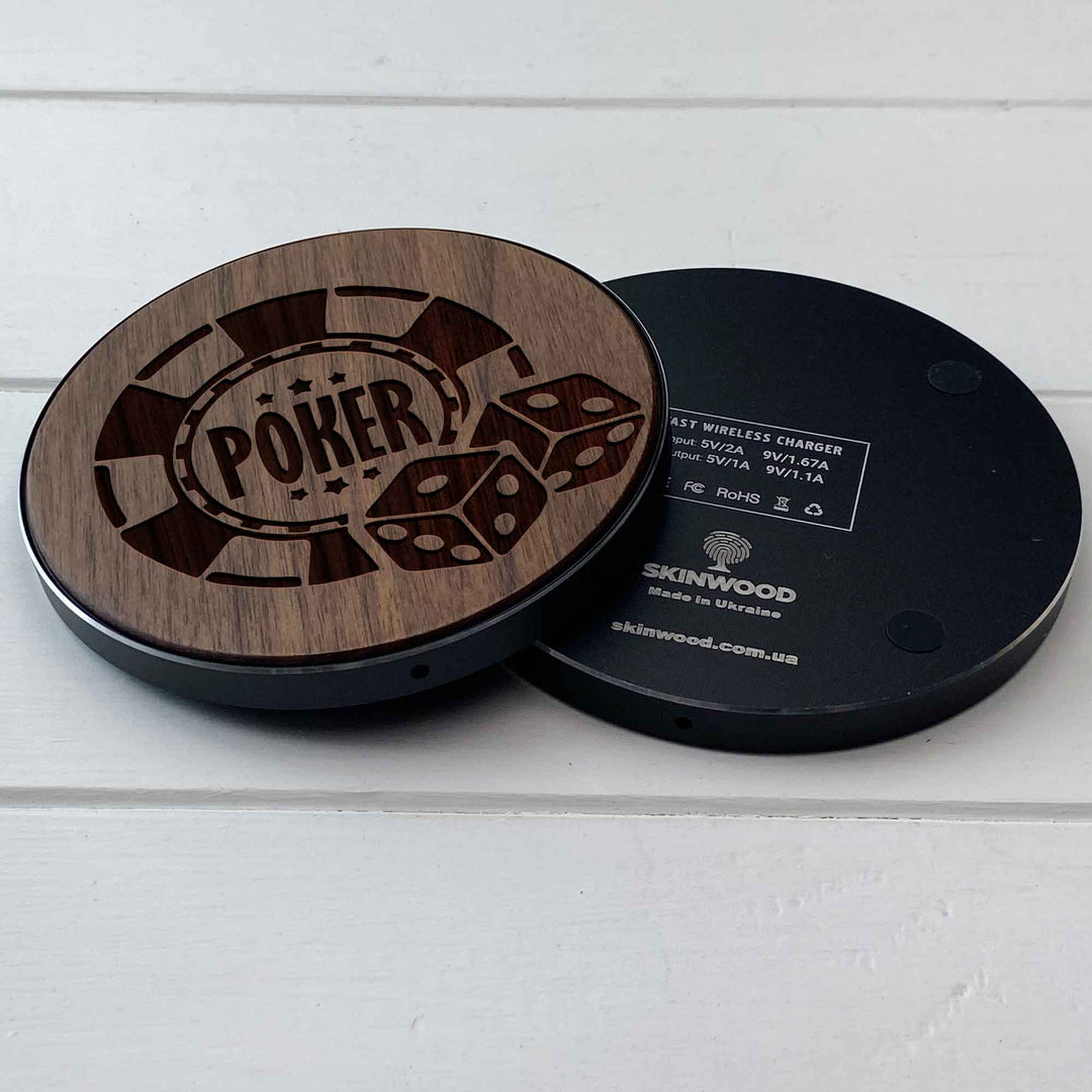 Wireless Fast Charger engraving Poker photo №7