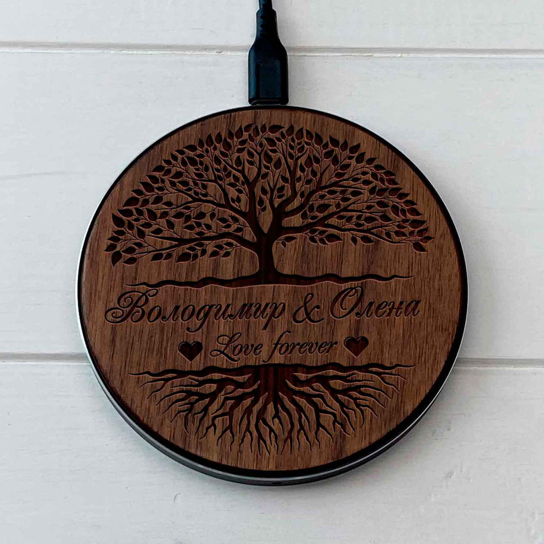 Wireless Fast Charger engraving Wood photo №2